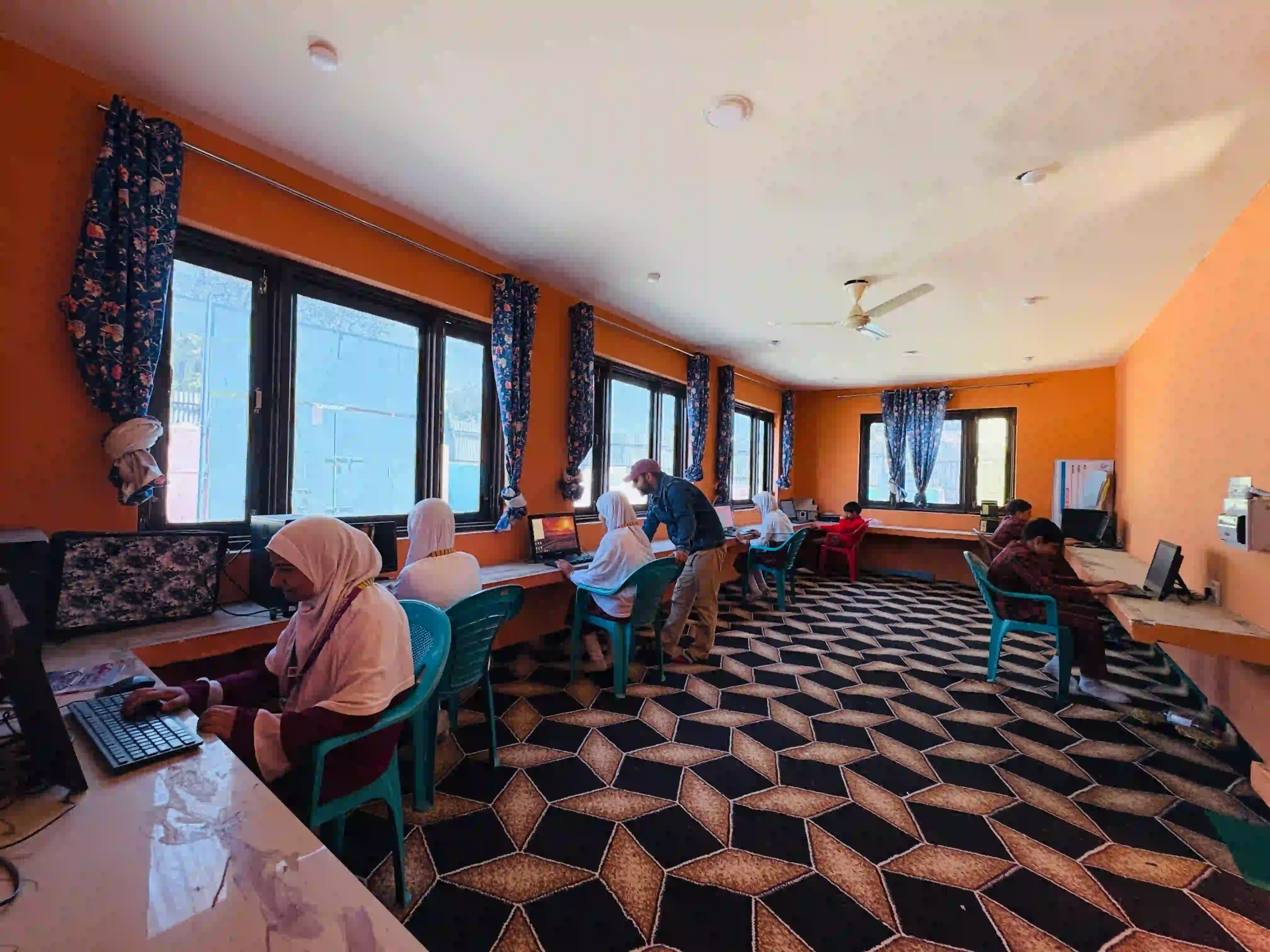 Students learning at Kashmir Cambridge